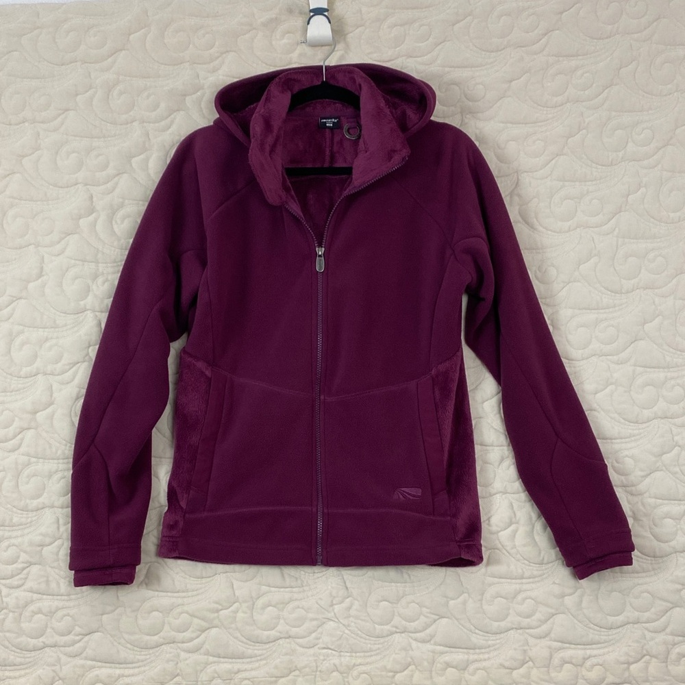 Marika Purple Hooded Fleece Jacket with Plush Lining